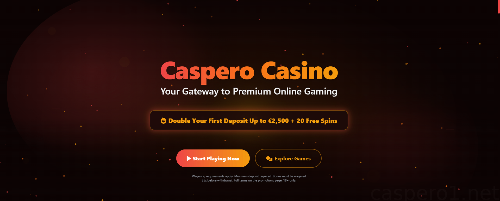Caspero Casino 100% 500 EUR-ig + 200 pörgetés
